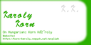 karoly korn business card